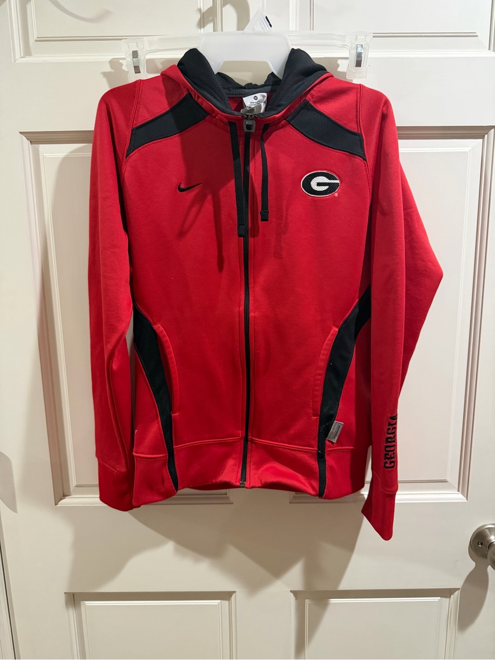 Nike Red and Black Georgia Bulldogs Zip Hoodie